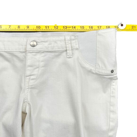Isabel Maternity by Ingrid & Isabel White Mid Rise 5 Pocket Skinny Pants Size 10 - Picture 5 of 7